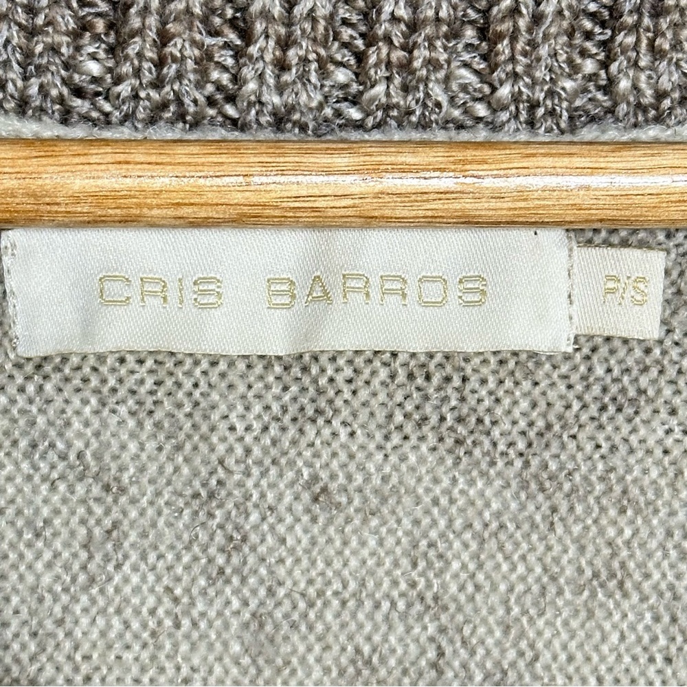 🔴 5 for $40 SALE! 
Cris Barros Tan Baggy PeterPan Collar 3 Button Sweater P/S - Picture 7 of 7